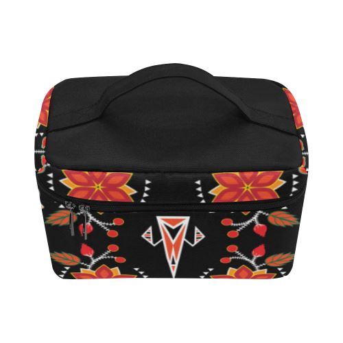 Floral Beadwork Six Bands Cosmetic Bag/Large (Model 1658) Cosmetic Bag e-joyer