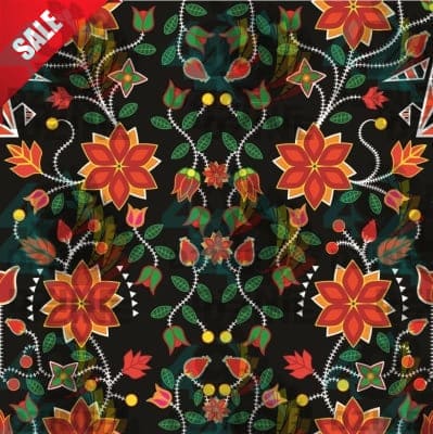 Floral Beadwork Six Bands Cotton Poplin Fabric By the Yard Fabric NBprintex