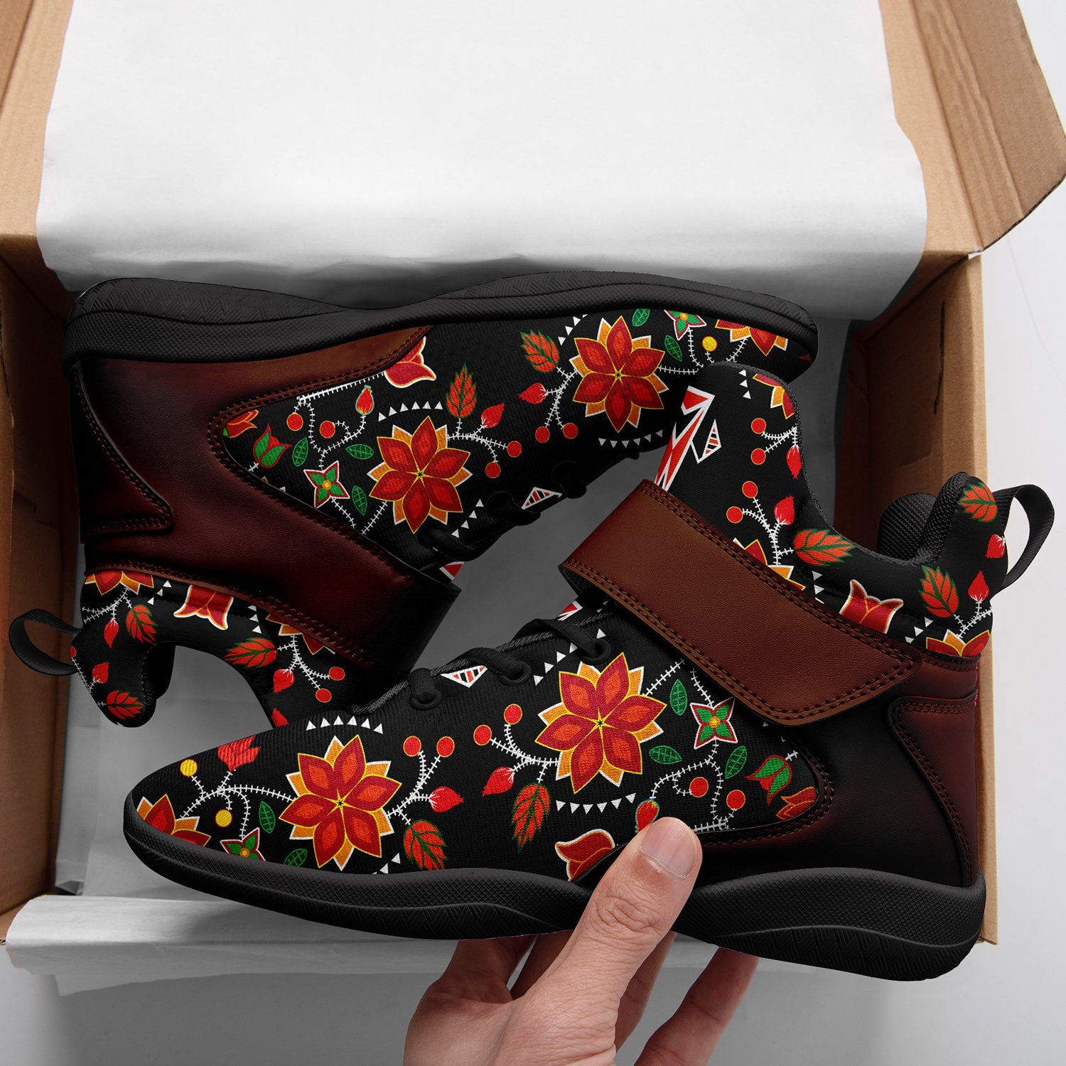 Floral Beadwork Six Bands Ipottaa Basketball / Sport High Top Shoes 49 Dzine