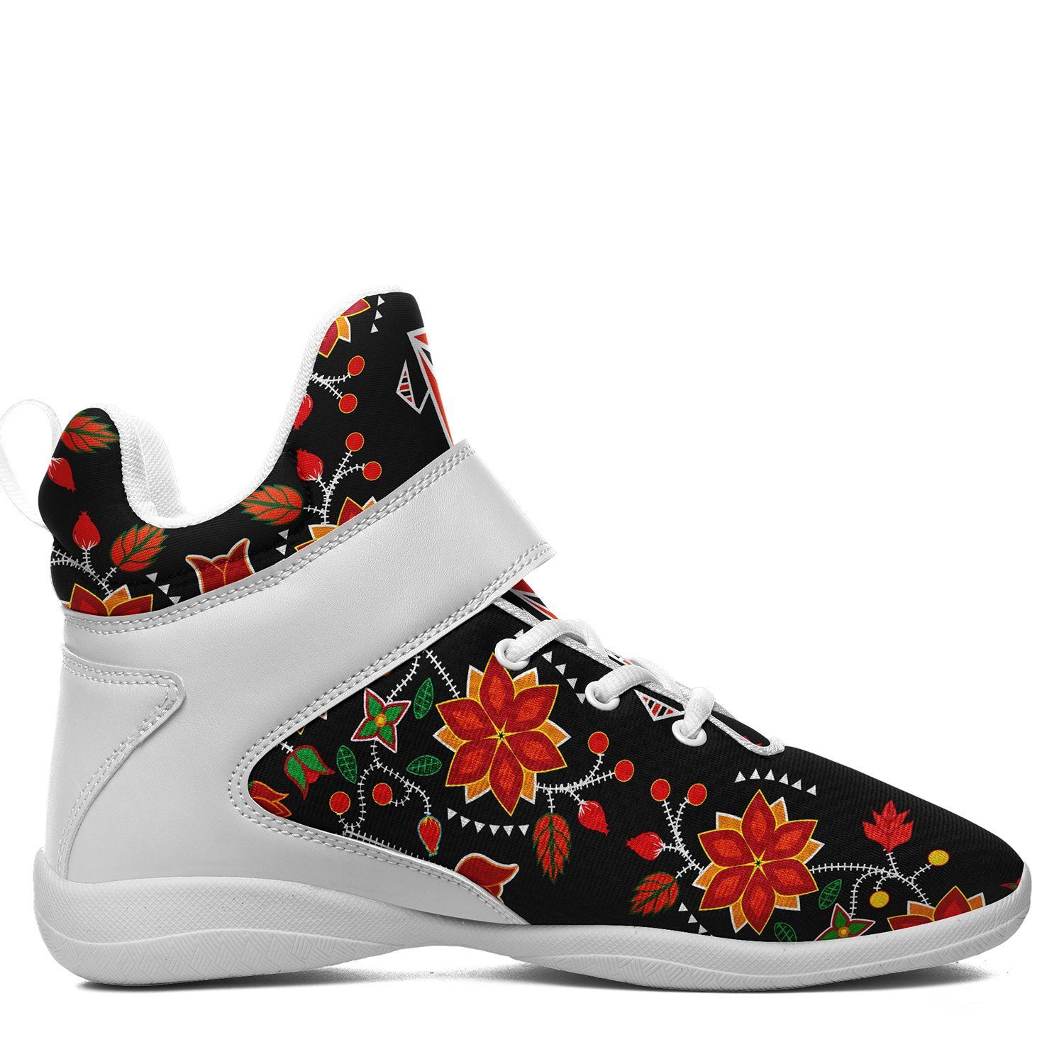Floral Beadwork Six Bands Ipottaa Basketball / Sport High Top Shoes - White Sole 49 Dzine