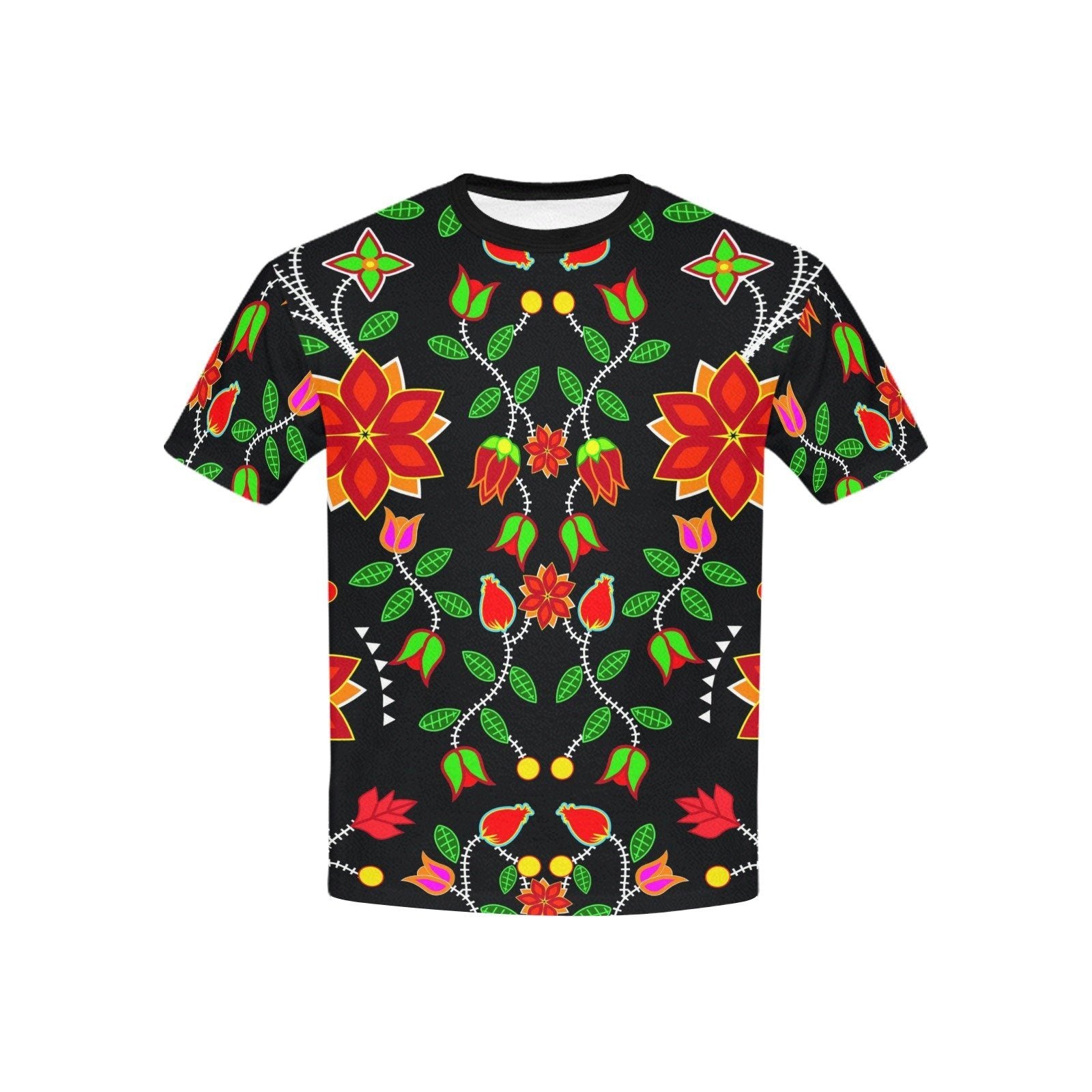 Floral Beadwork Six Bands Kids' All Over Print T-shirt (USA Size) (Model T40) tshirt e-joyer