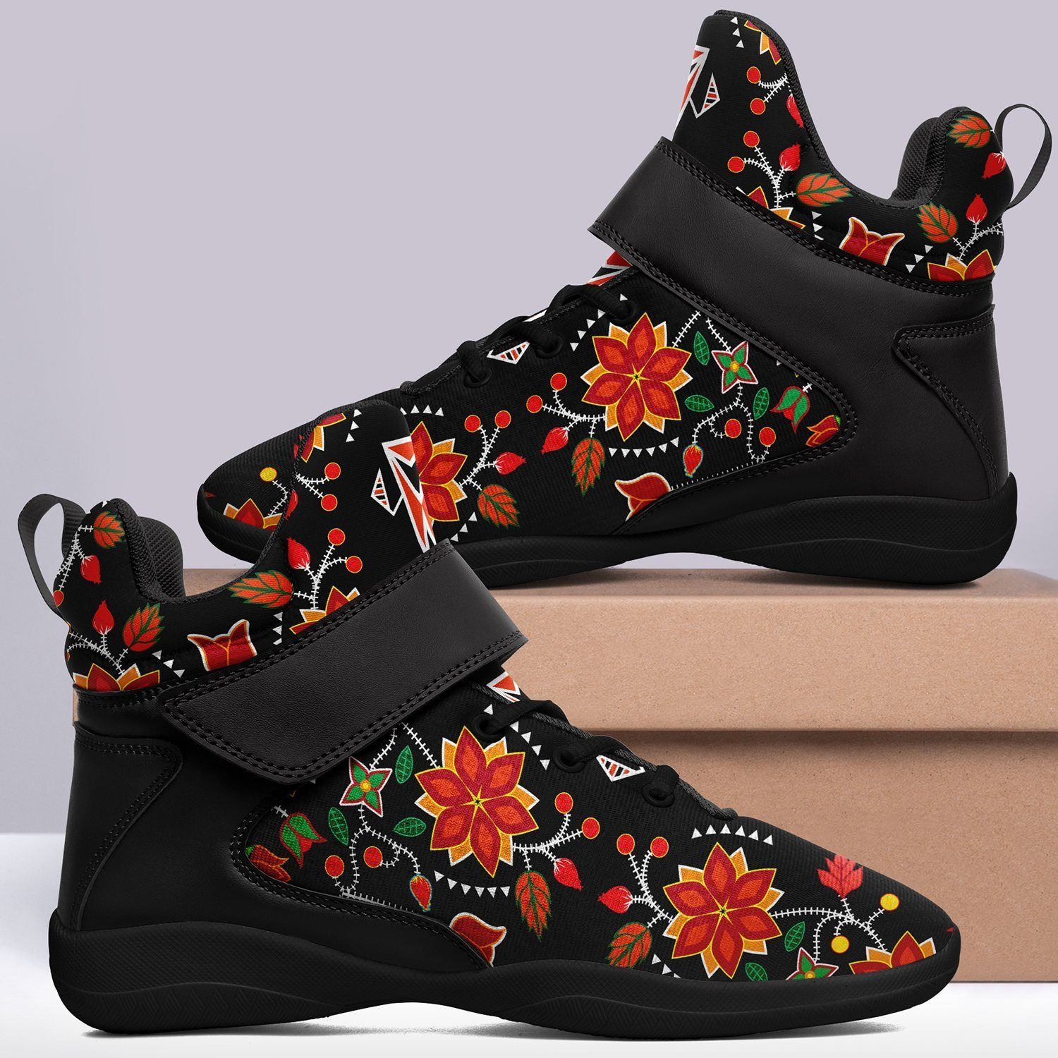 Floral Beadwork Six Bands Kid's Ipottaa Basketball / Sport High Top Shoes 49 Dzine