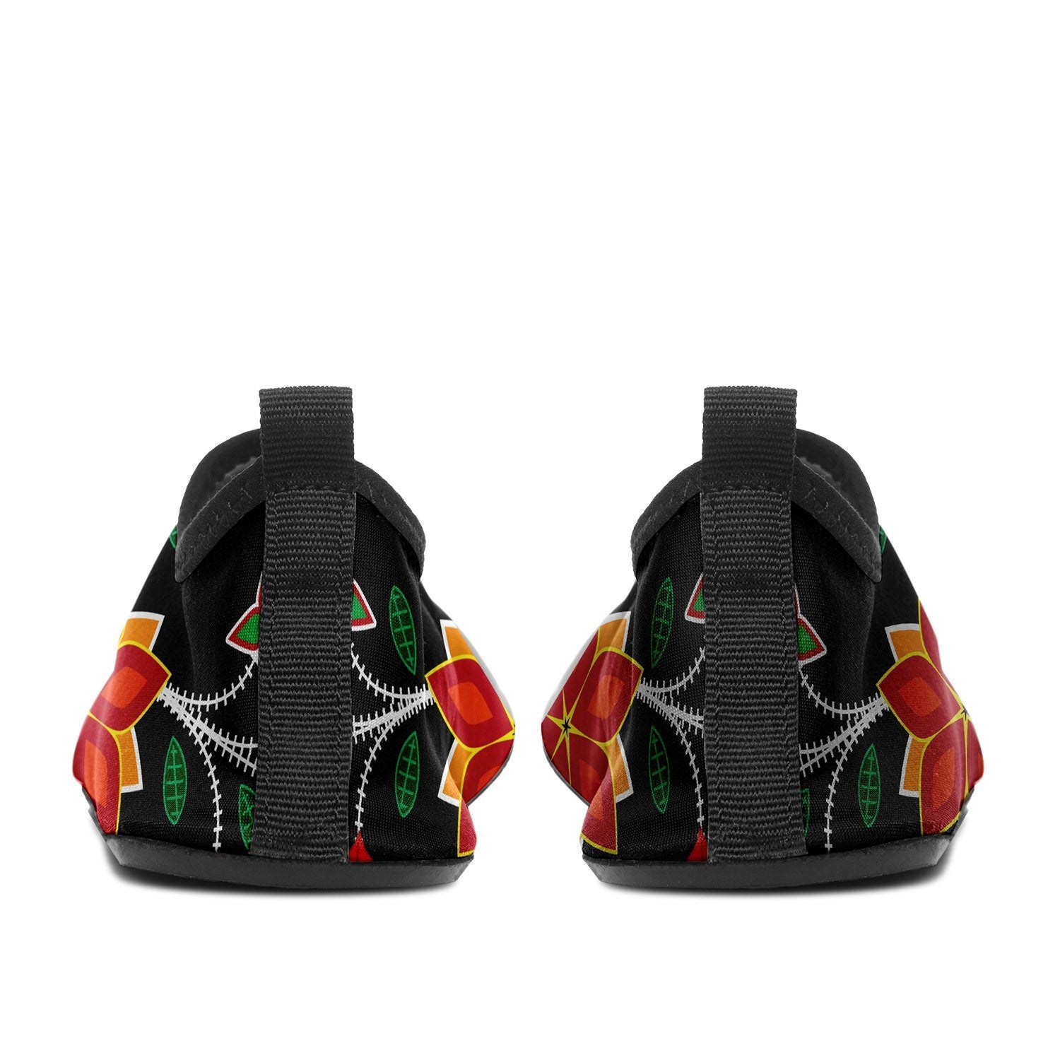 Floral Beadwork Six Bands Kid's Sockamoccs Slip On Shoes Herman