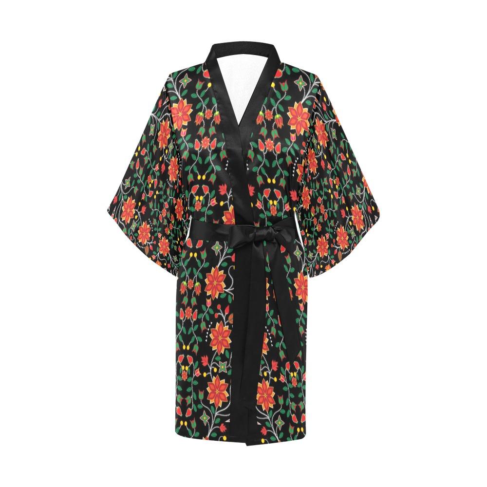 Floral Beadwork Six Bands Kimono Robe Artsadd