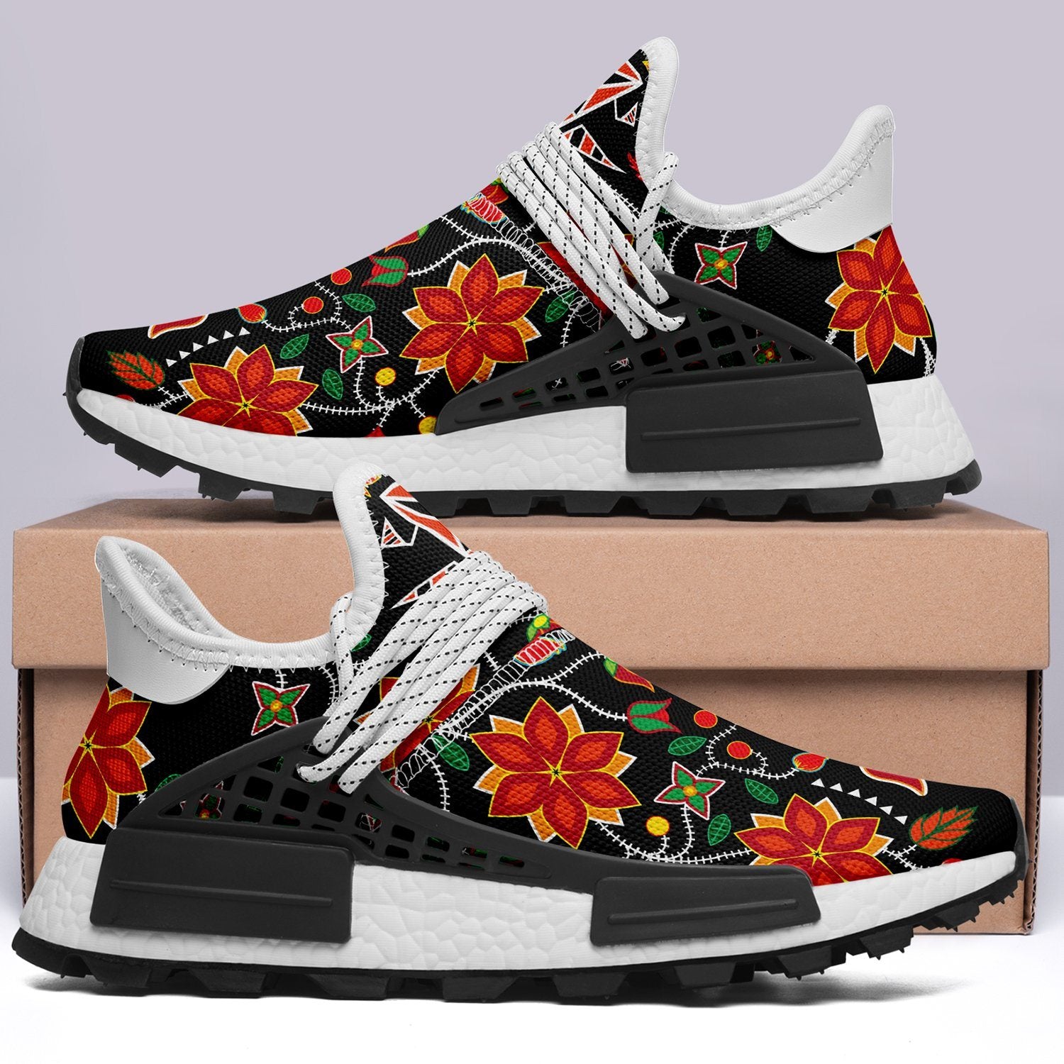Floral Beadwork Six Bands Okaki Sneakers Shoes 49 Dzine