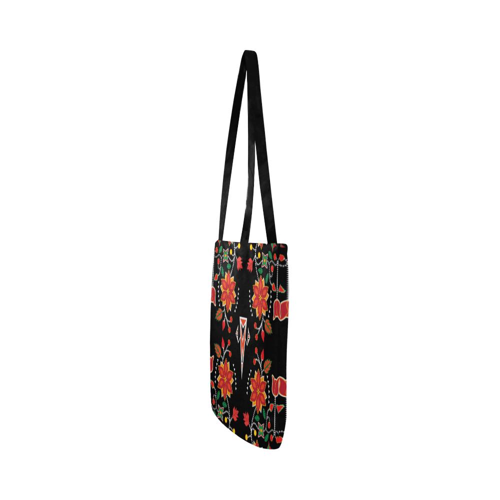 Floral Beadwork Six Bands Reusable Shopping Bag Model 1660 (Two sides) Shopping Tote Bag (1660) e-joyer