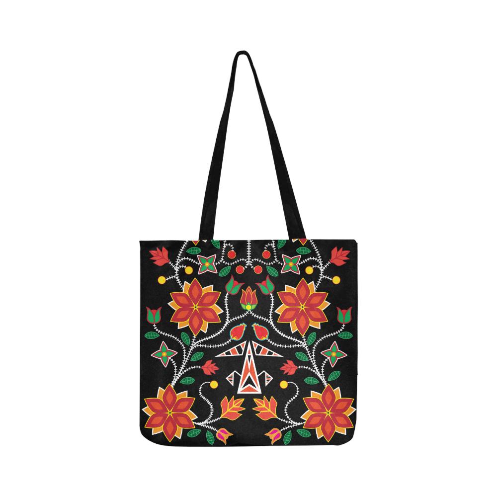 Floral Beadwork Six Bands Reusable Shopping Bag Model 1660 (Two sides) Shopping Tote Bag (1660) e-joyer