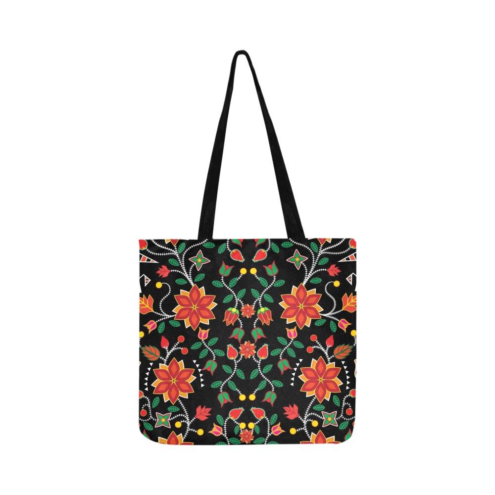 Floral Beadwork Six Bands Reusable Shopping Bag Model 1660 (Two sides) Shopping Tote Bag (1660) e-joyer