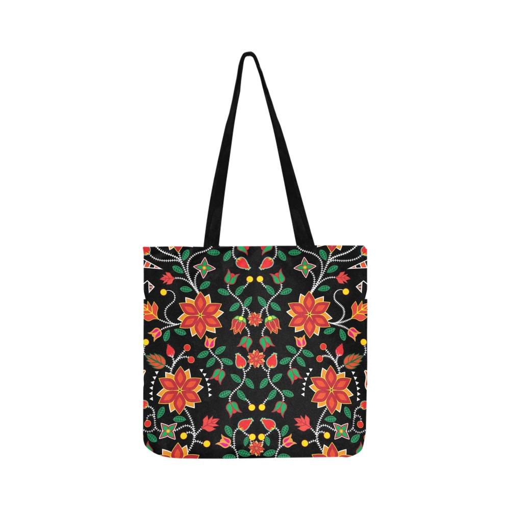 Floral Beadwork Six Bands Reusable Shopping Bag Model 1660 (Two sides) Shopping Tote Bag (1660) e-joyer