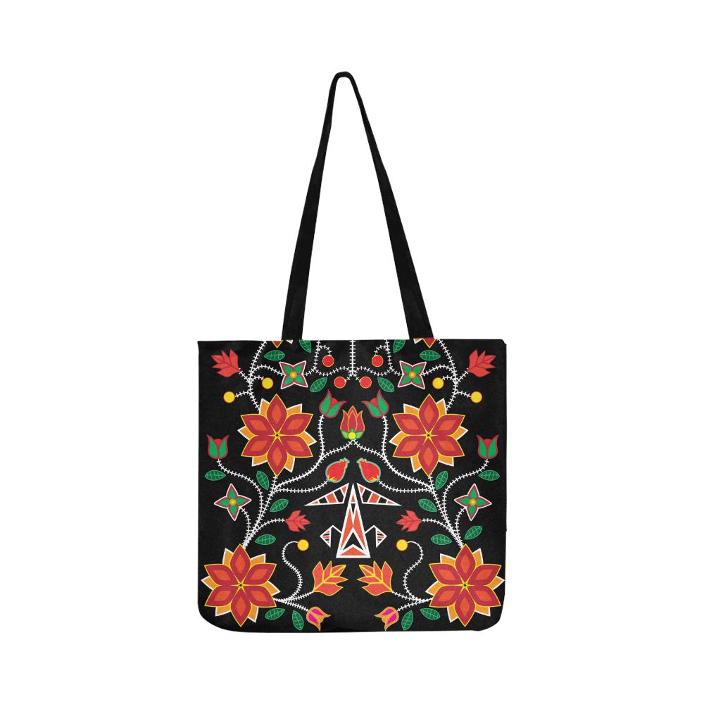 Floral Beadwork Six Bands Reusable Shopping Bag Model 1660 (Two sides) Shopping Tote Bag (1660) e-joyer