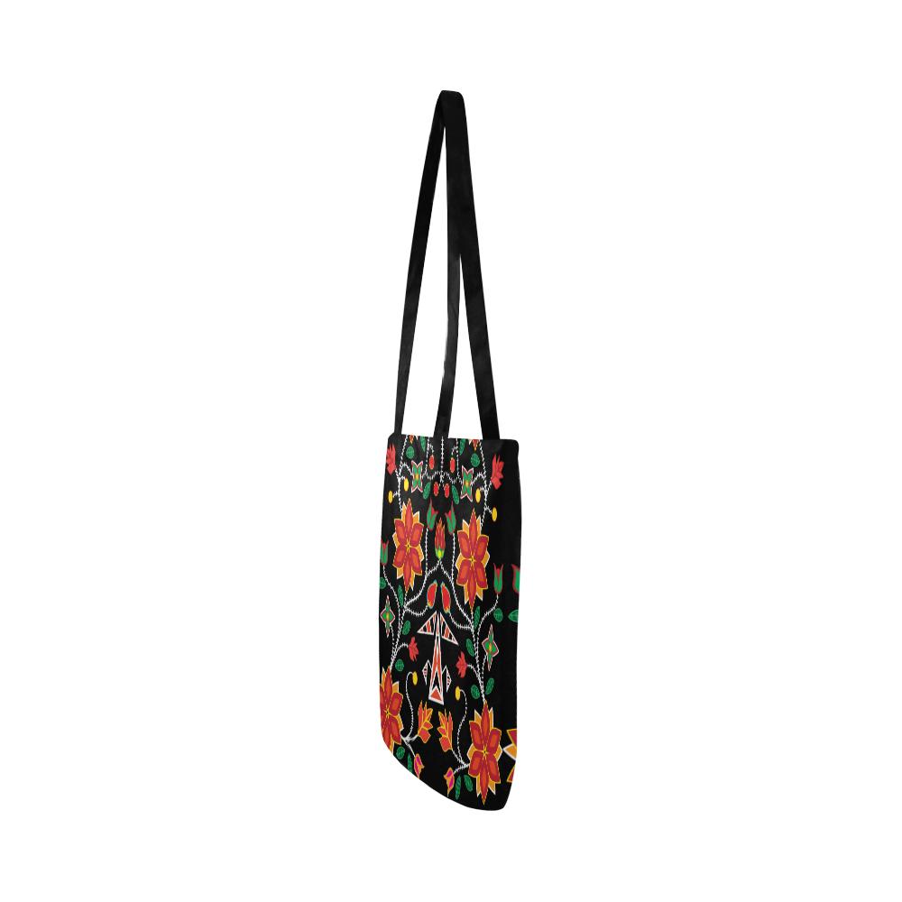 Floral Beadwork Six Bands Reusable Shopping Bag Model 1660 (Two sides) Shopping Tote Bag (1660) e-joyer