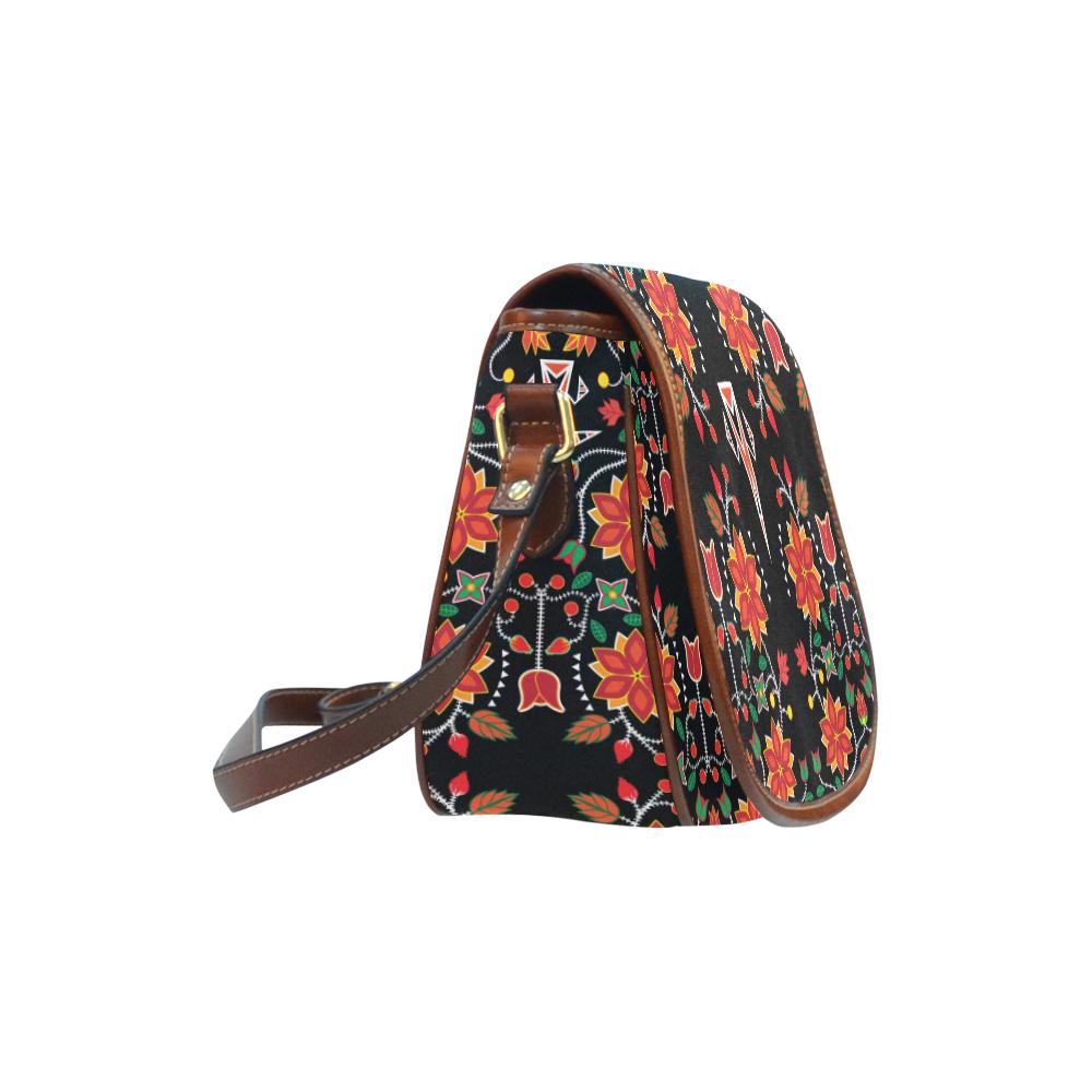 Floral Beadwork Six Bands Saddle Bag/Small (Model 1649) Full Customization Saddle Bag/Small (Full Customization) e-joyer