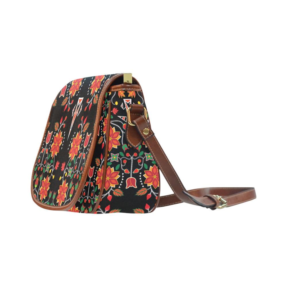 Floral Beadwork Six Bands Saddle Bag/Small (Model 1649) Full Customization Saddle Bag/Small (Full Customization) e-joyer