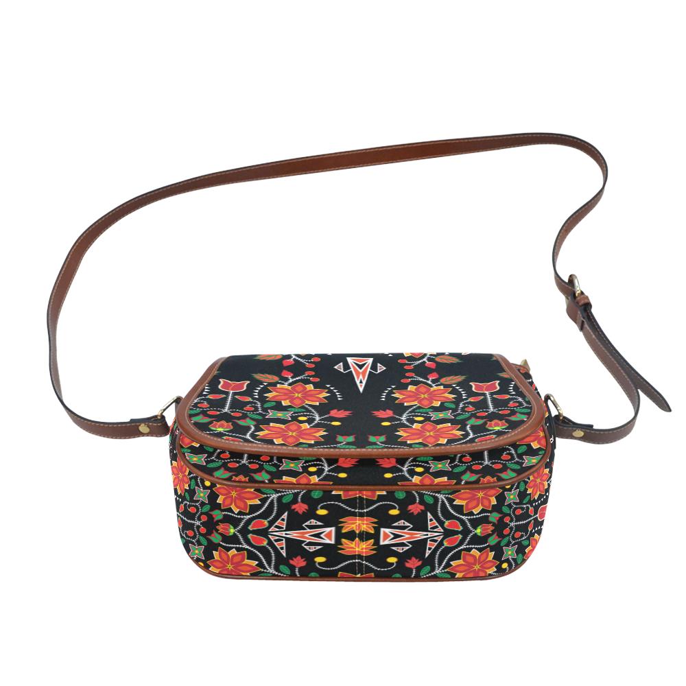 Floral Beadwork Six Bands Saddle Bag/Small (Model 1649) Full Customization Saddle Bag/Small (Full Customization) e-joyer