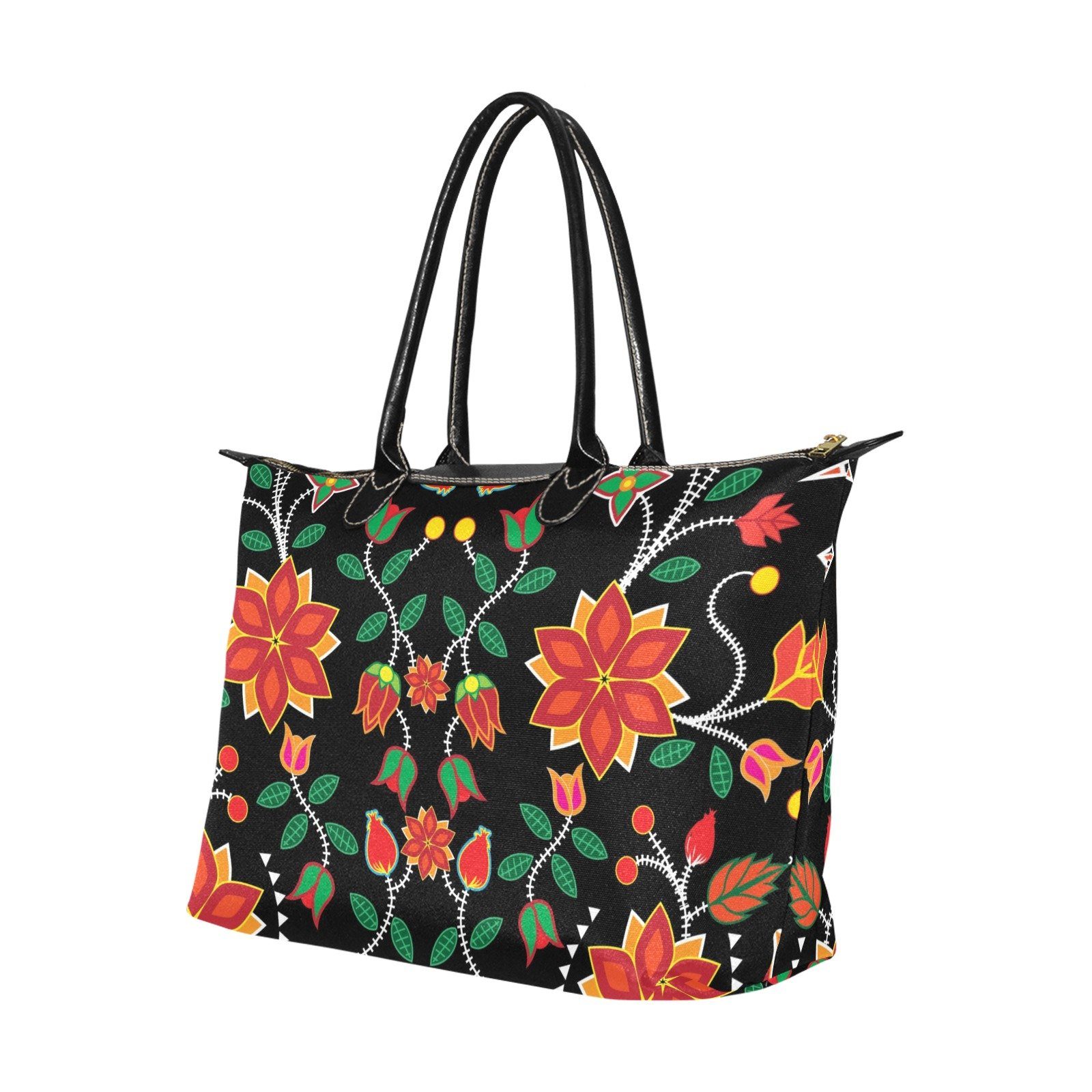 Floral Beadwork Six Bands Single-Shoulder Lady Handbag (Model 1714) bag e-joyer
