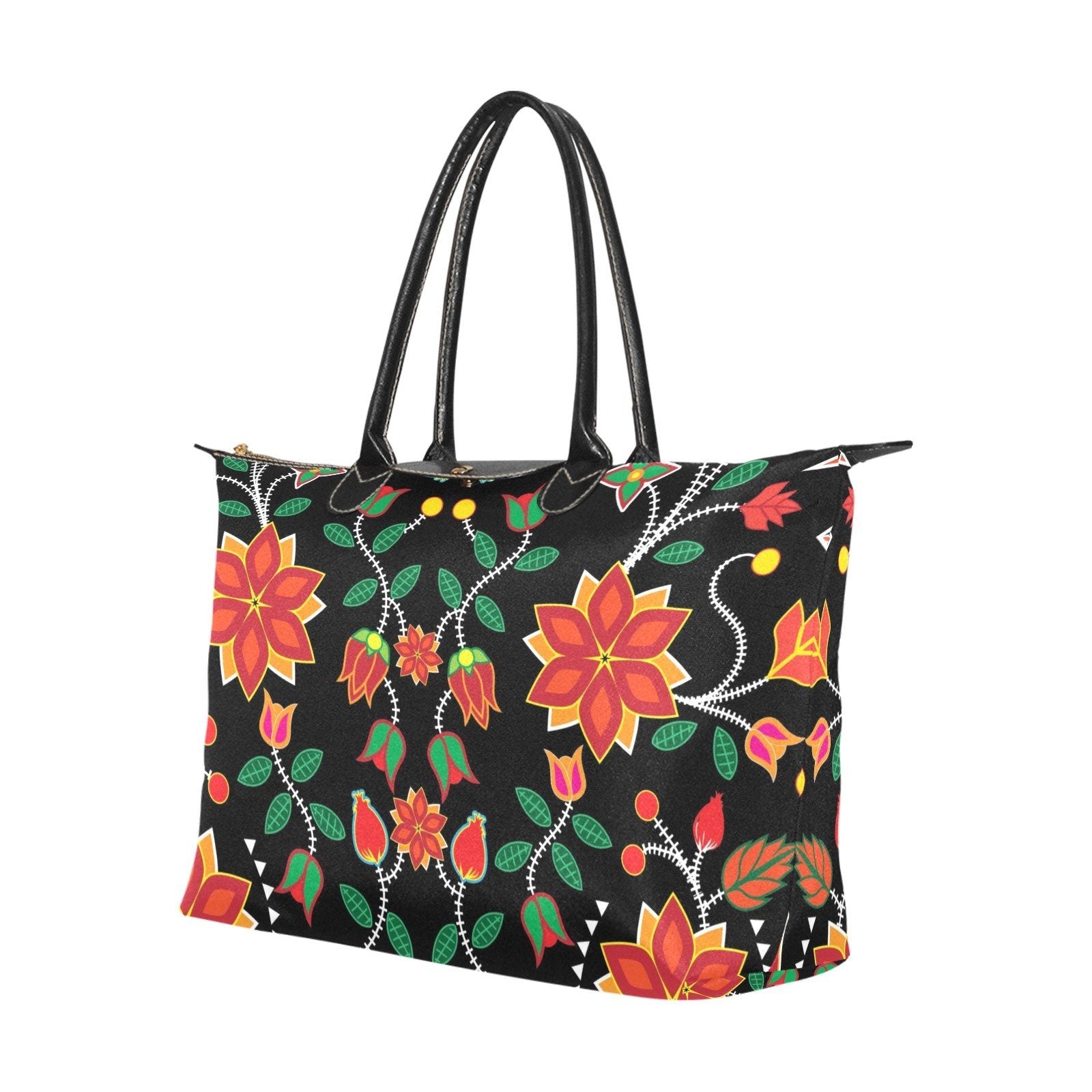 Floral Beadwork Six Bands Single-Shoulder Lady Handbag (Model 1714) bag e-joyer