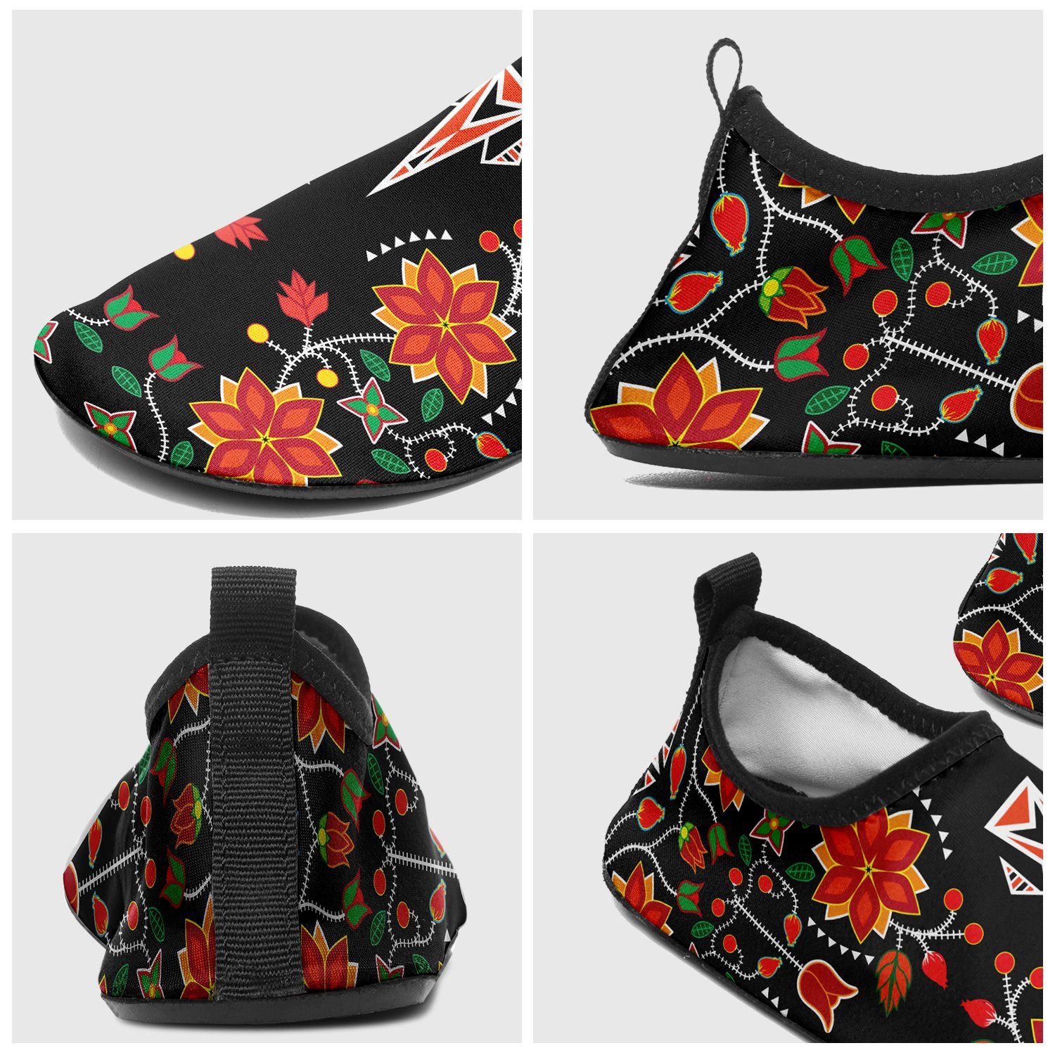 Floral Beadwork Six Bands Sockamoccs Slip On Shoes 49 Dzine