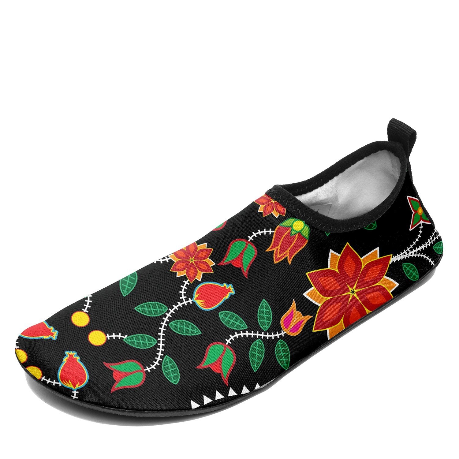 Floral Beadwork Six Bands Sockamoccs Slip On Shoes Herman