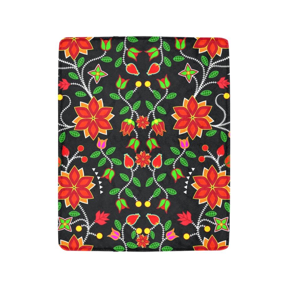 Floral Beadwork Six Bands Ultra-Soft Micro Fleece Blanket 40"x50" blanket e-joyer
