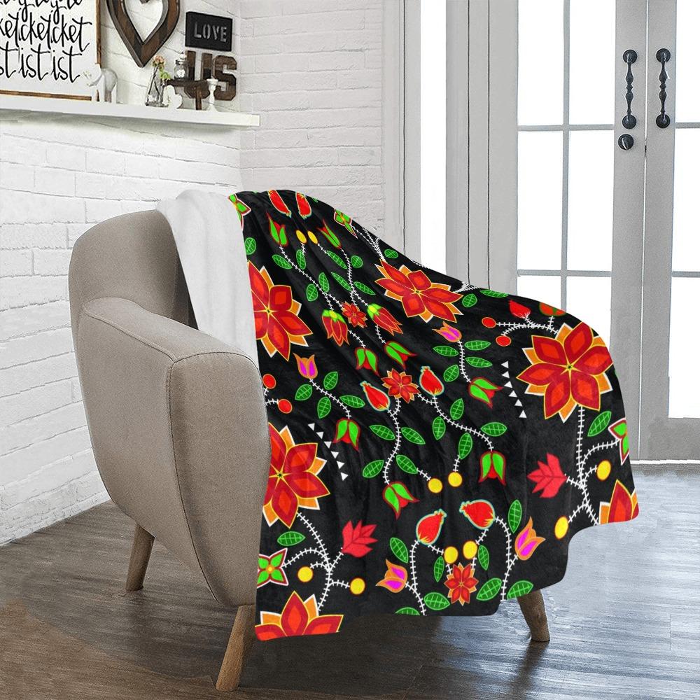 Floral Beadwork Six Bands Ultra-Soft Micro Fleece Blanket 40"x50" blanket e-joyer