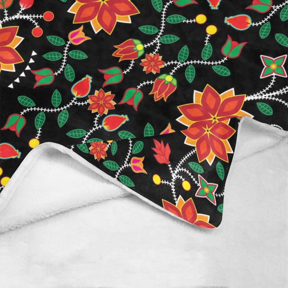 Floral Beadwork Six Bands Ultra-Soft Micro Fleece Blanket 50"x60" blanket e-joyer