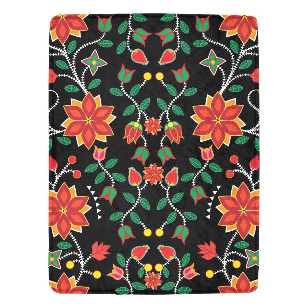 Floral Beadwork Six Bands Ultra-Soft Micro Fleece Blanket 60"x80" blanket e-joyer