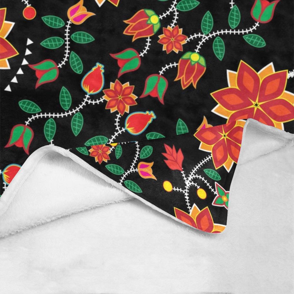 Floral Beadwork Six Bands Ultra-Soft Micro Fleece Blanket 60"x80" blanket e-joyer