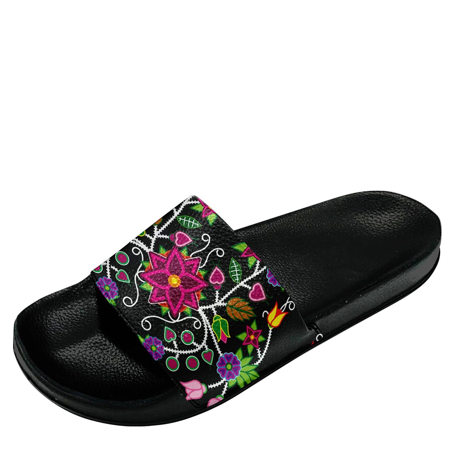 Floral Beadwork Slide Sandals 49 Dzine