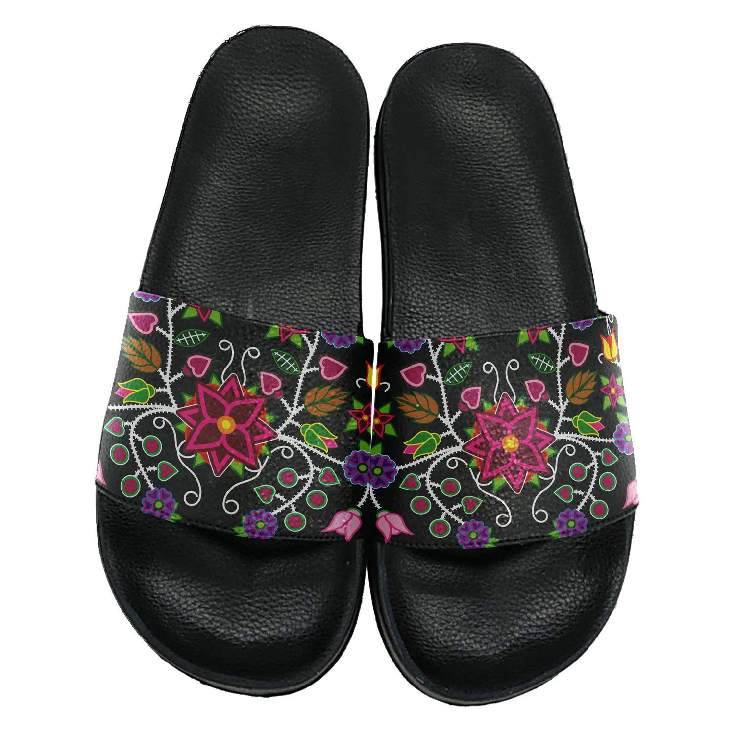 Floral Beadwork Slide Sandals 49 Dzine