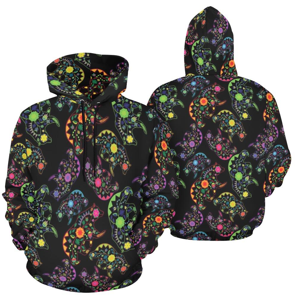 Floral Bear All Over Print Hoodie for Women (USA Size) (Model H13) All Over Print Hoodie for Women (H13) e-joyer
