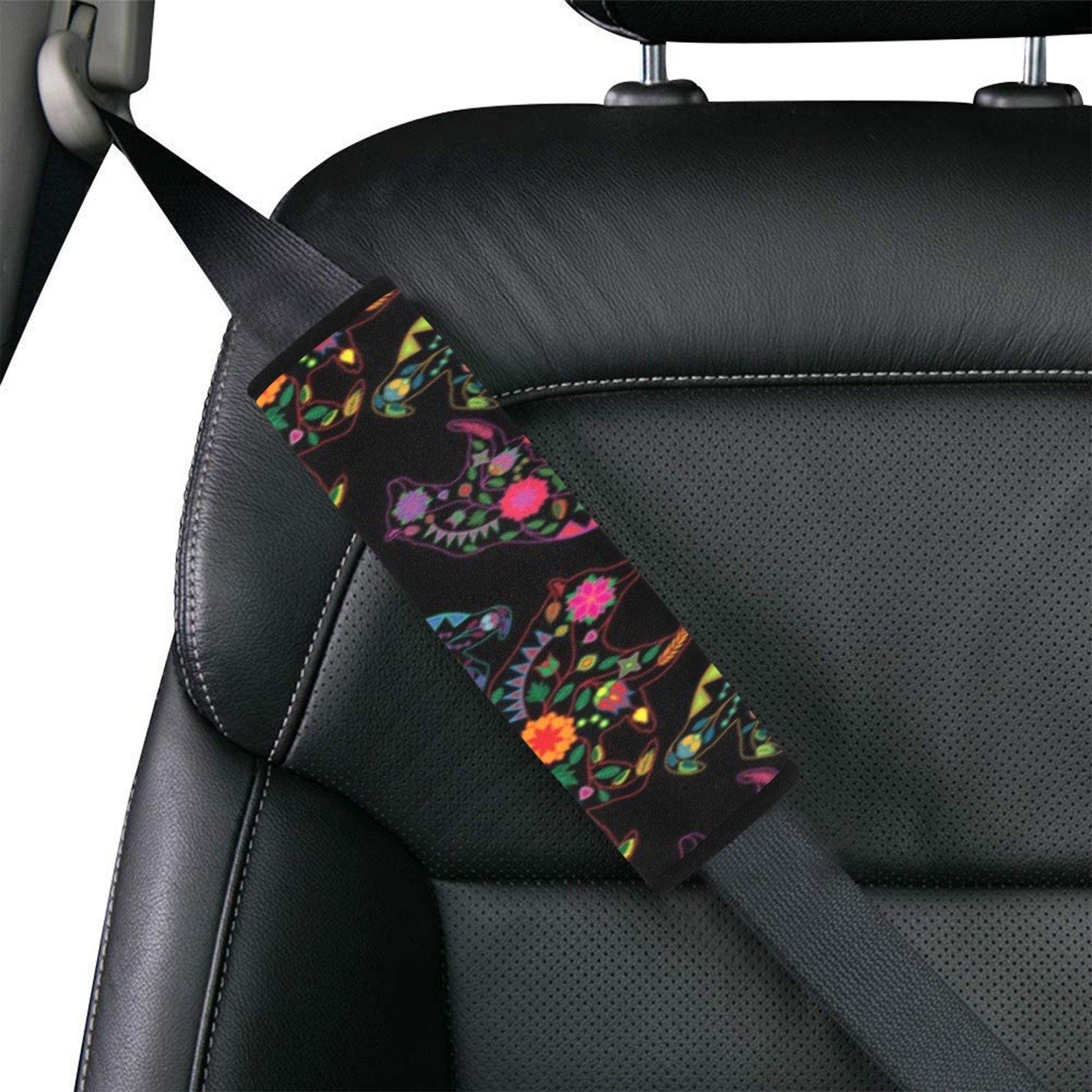 Floral Bear Car Seat Belt Cover 7''x12.6'' (Pack of 2) Car Seat Belt Cover 7x12.6 (Pack of 2) e-joyer