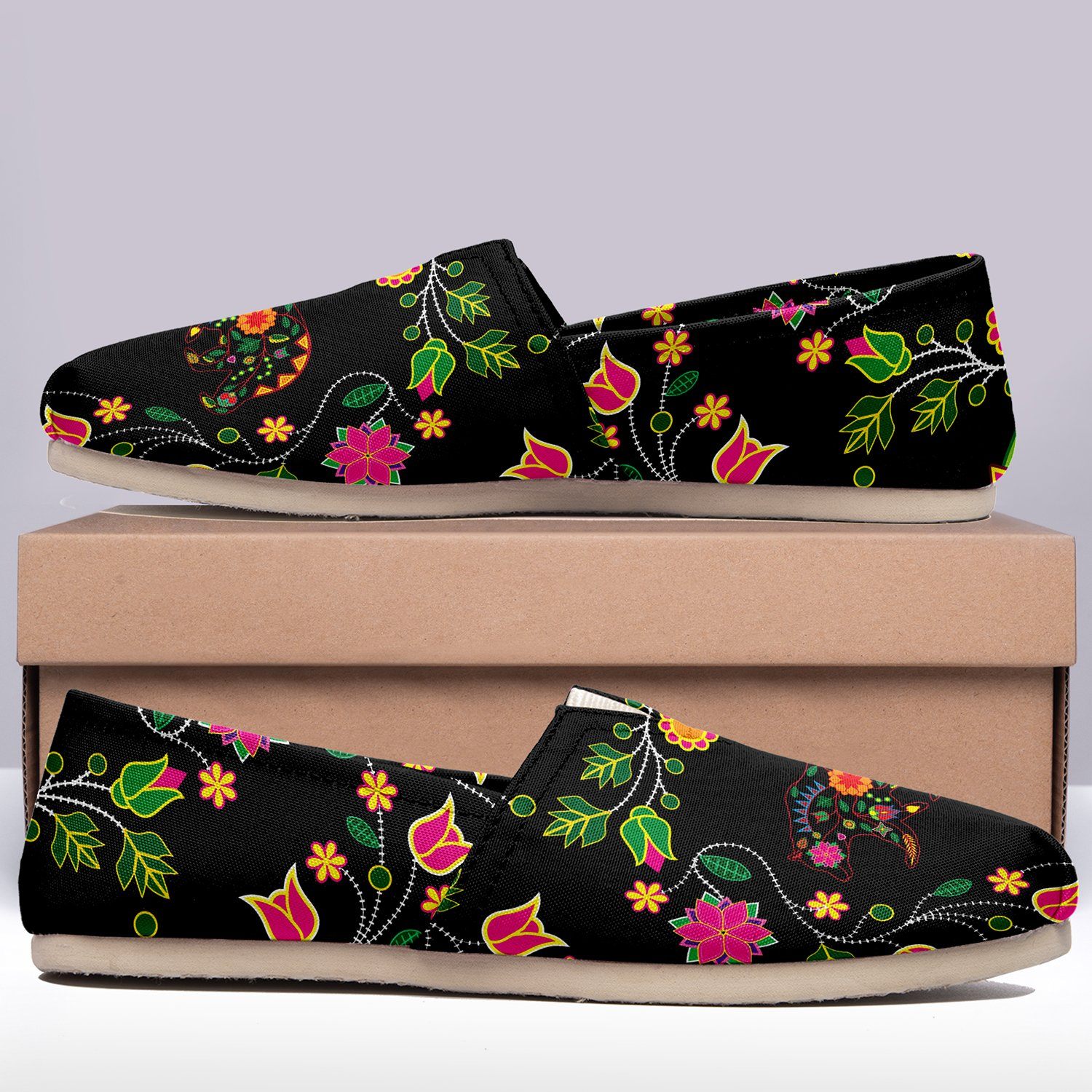 Floral Bear Casual Unisex Slip On Shoe Herman