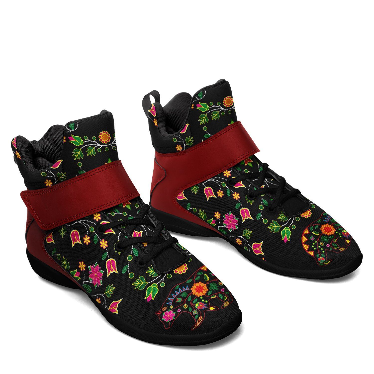 Floral Bear Ipottaa Basketball / Sport High Top Shoes - Black Sole 49 Dzine