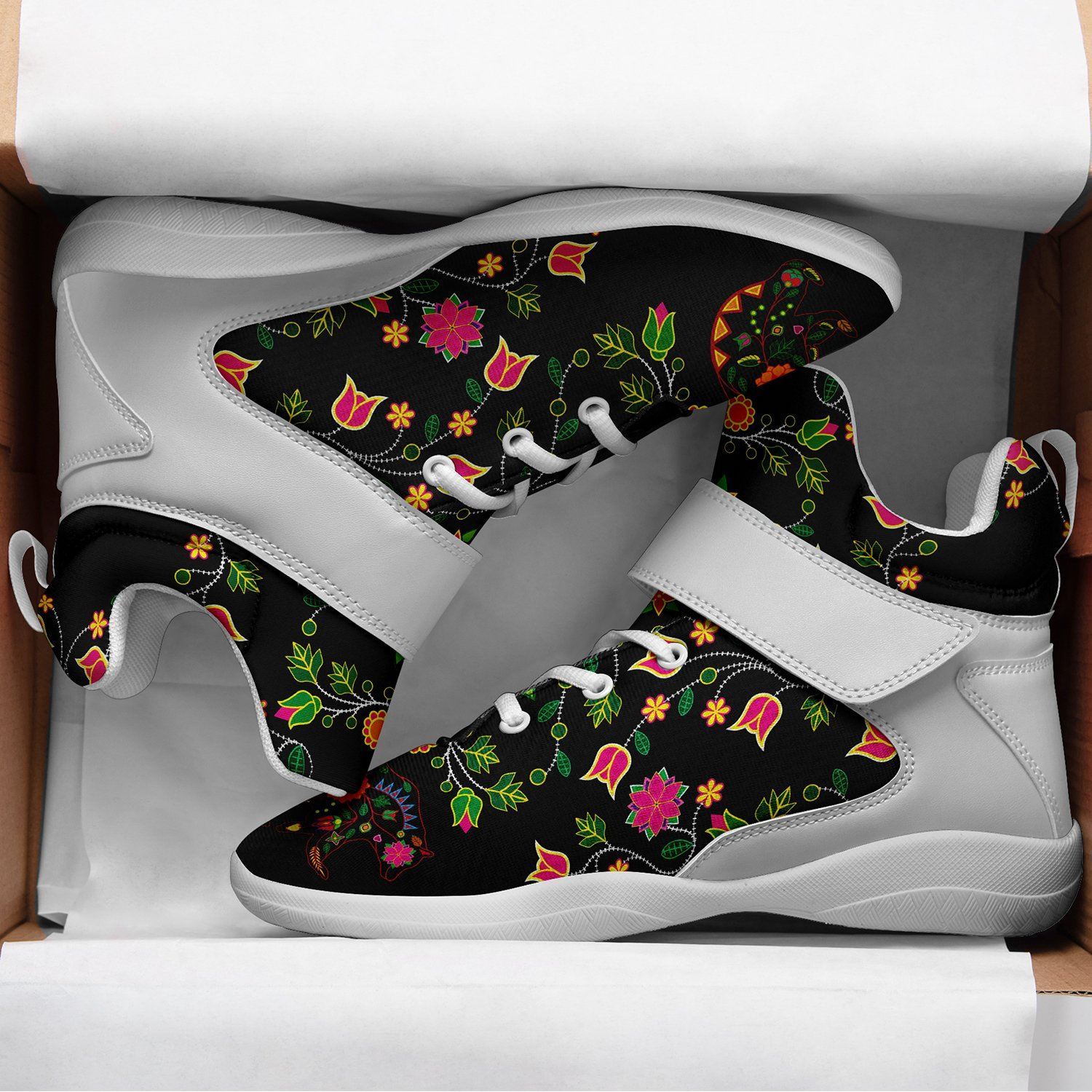 Floral Bear Ipottaa Basketball / Sport High Top Shoes - White Sole 49 Dzine
