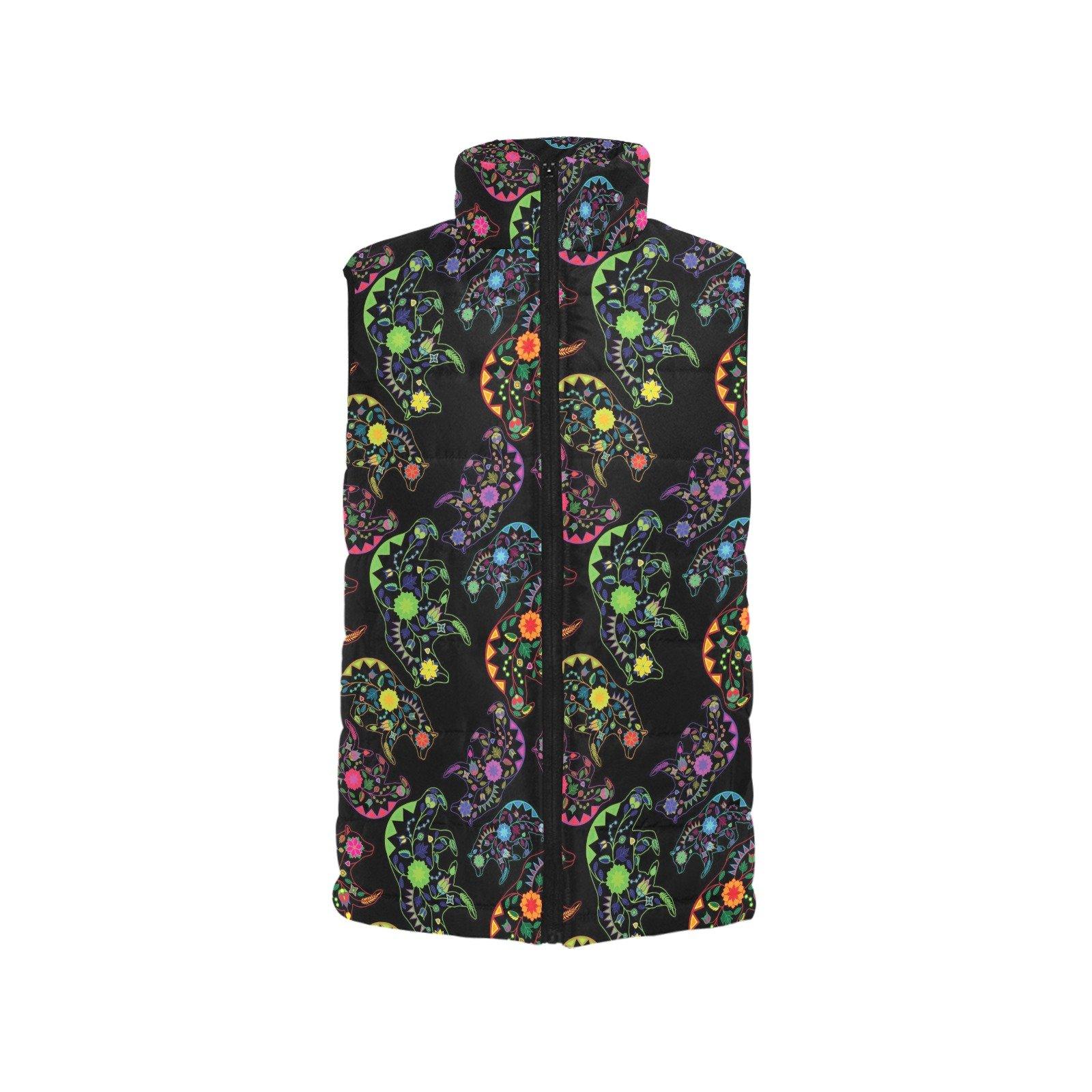 Floral Bear Men's Padded Vest Jacket (Model H44) Men's Padded Vest Jacket (H44) e-joyer