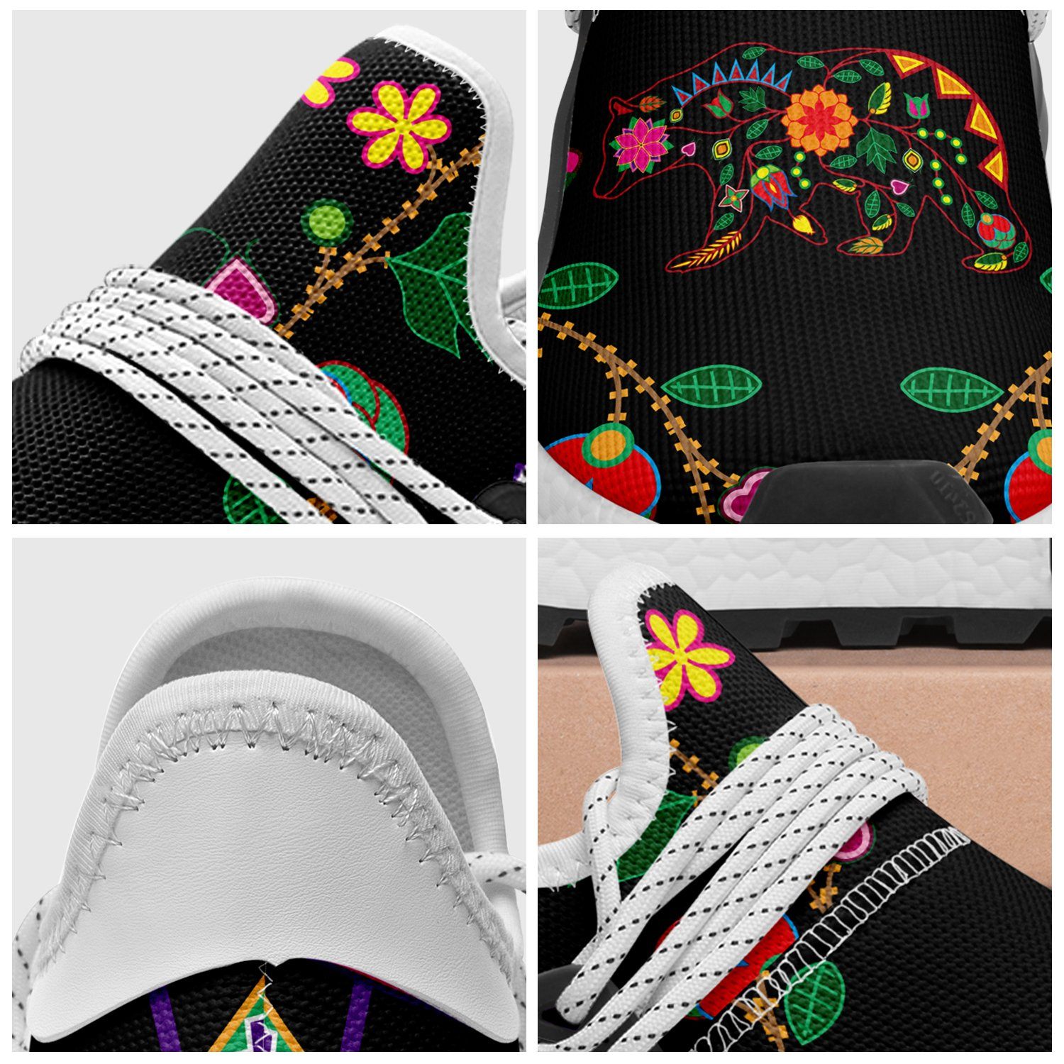 Floral Bear Okaki Sneakers Shoes 49 Dzine