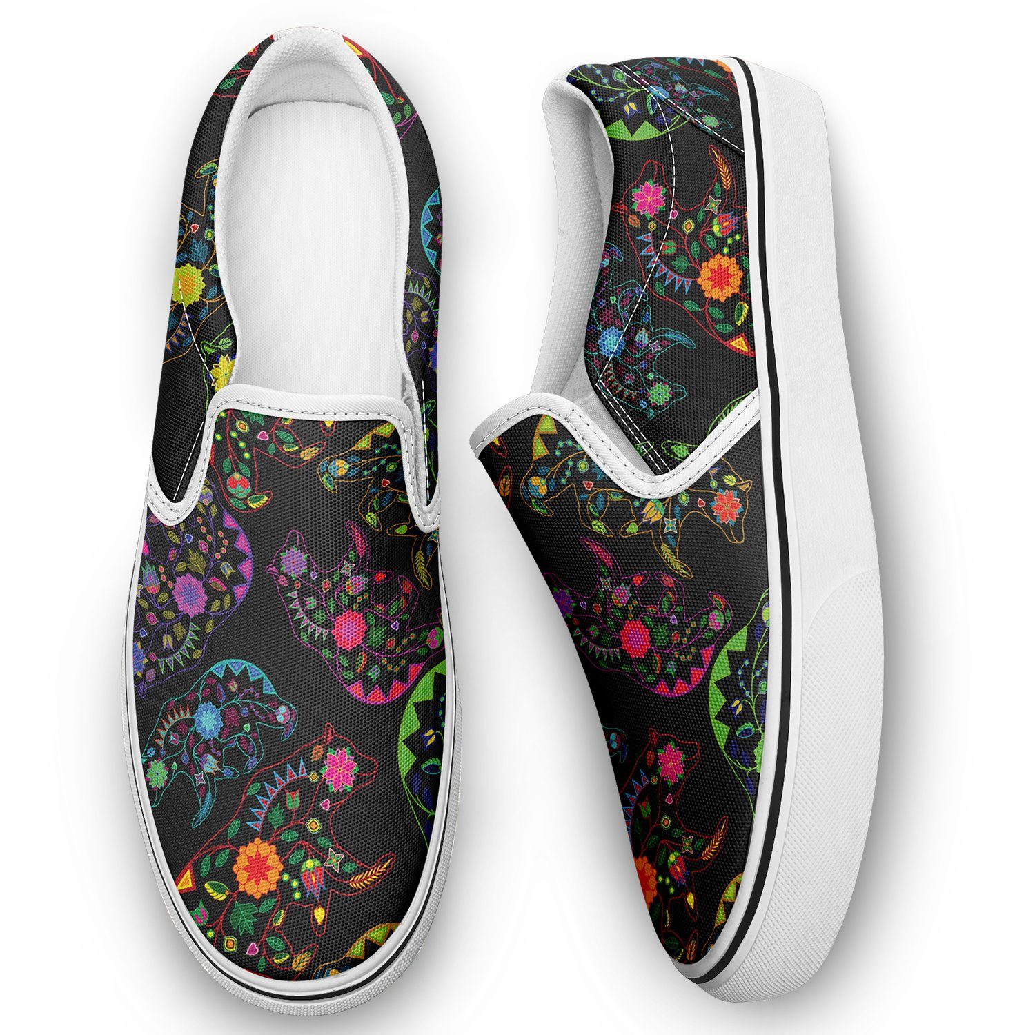 Floral Bear Otoyimm Canvas Slip On Shoes otoyimm Herman