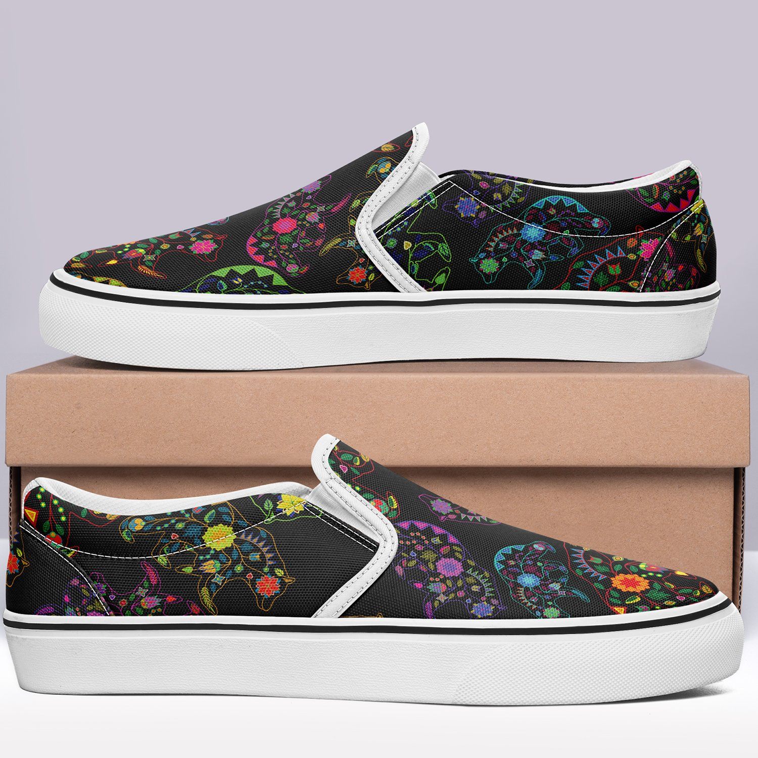 Floral Bear Otoyimm Canvas Slip On Shoes otoyimm Herman