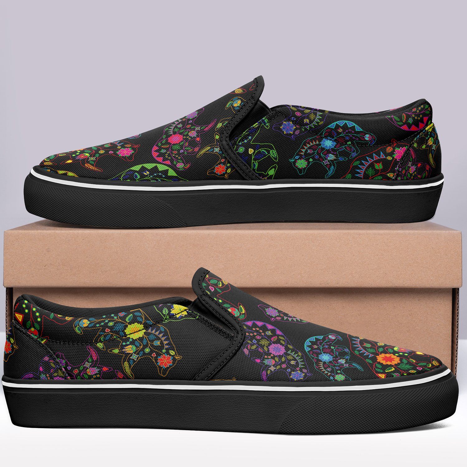 Floral Bear Otoyimm Canvas Slip On Shoes otoyimm Herman