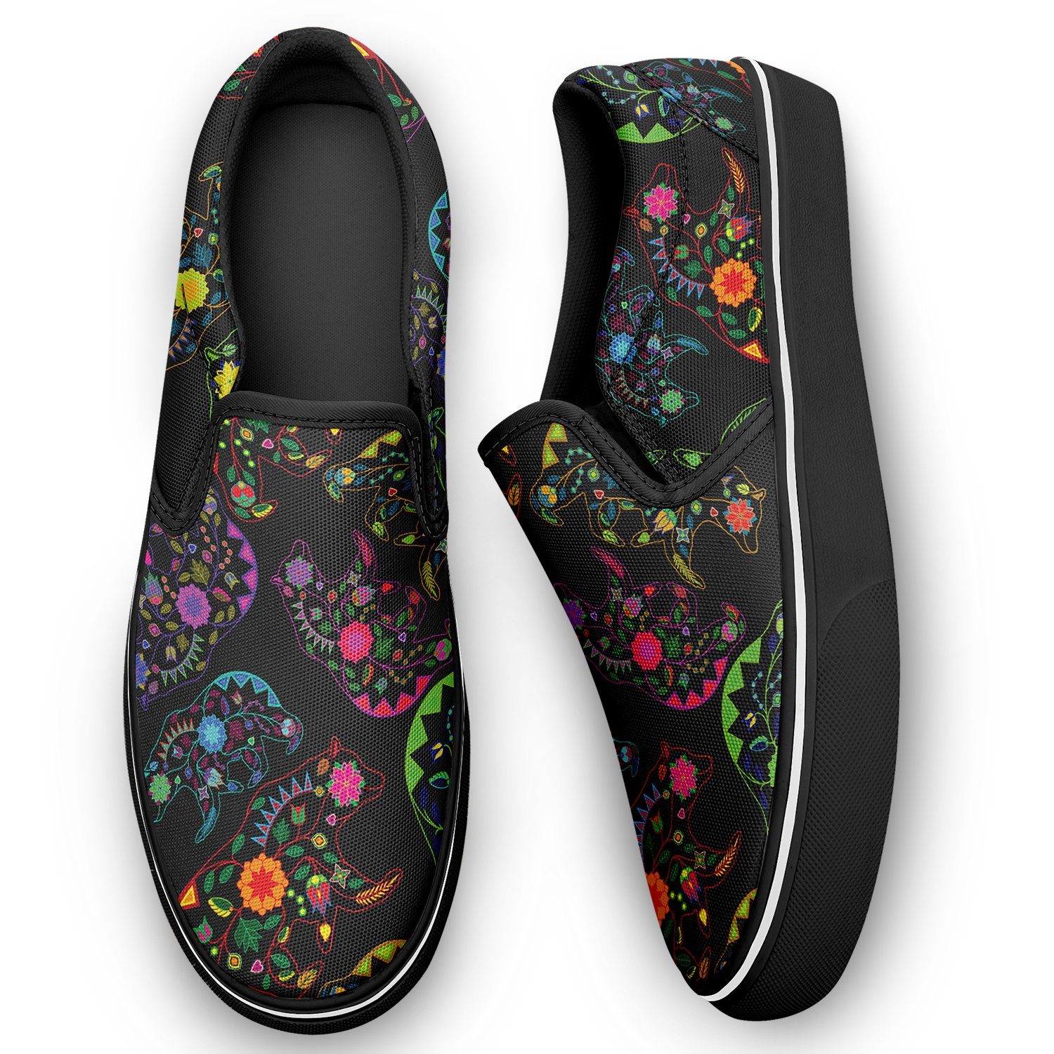 Floral Bear Otoyimm Canvas Slip On Shoes otoyimm Herman