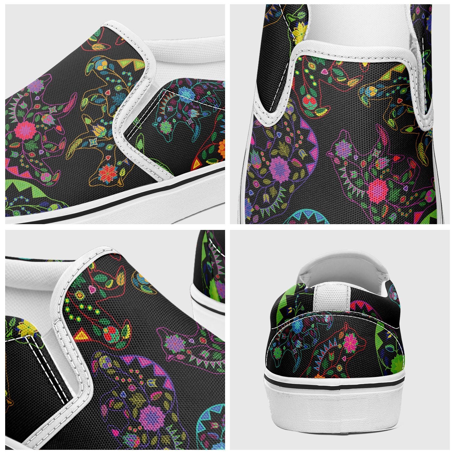 Floral Bear Otoyimm Canvas Slip On Shoes otoyimm Herman