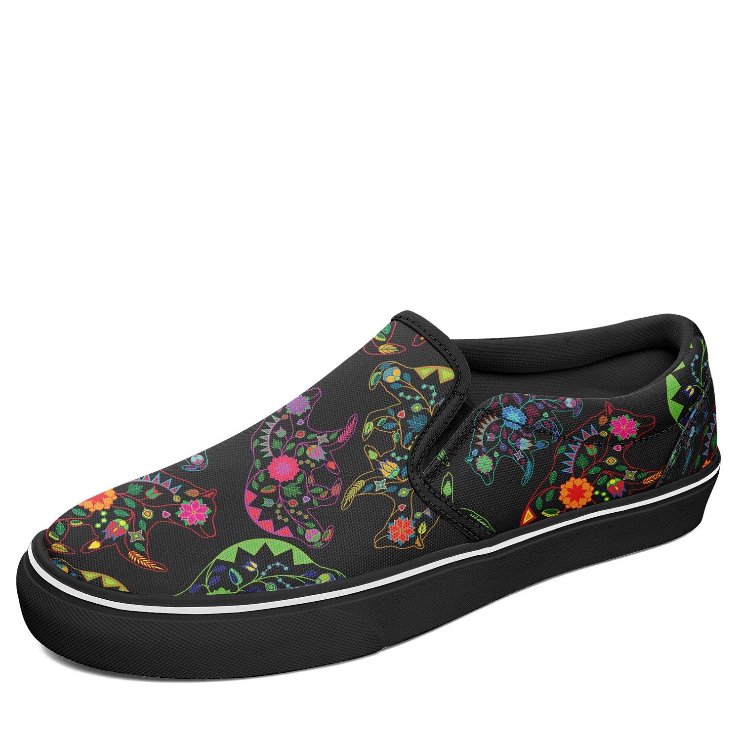 Floral Bear Otoyimm Canvas Slip On Shoes otoyimm Herman US Youth 1 / EUR 32 Black Sole