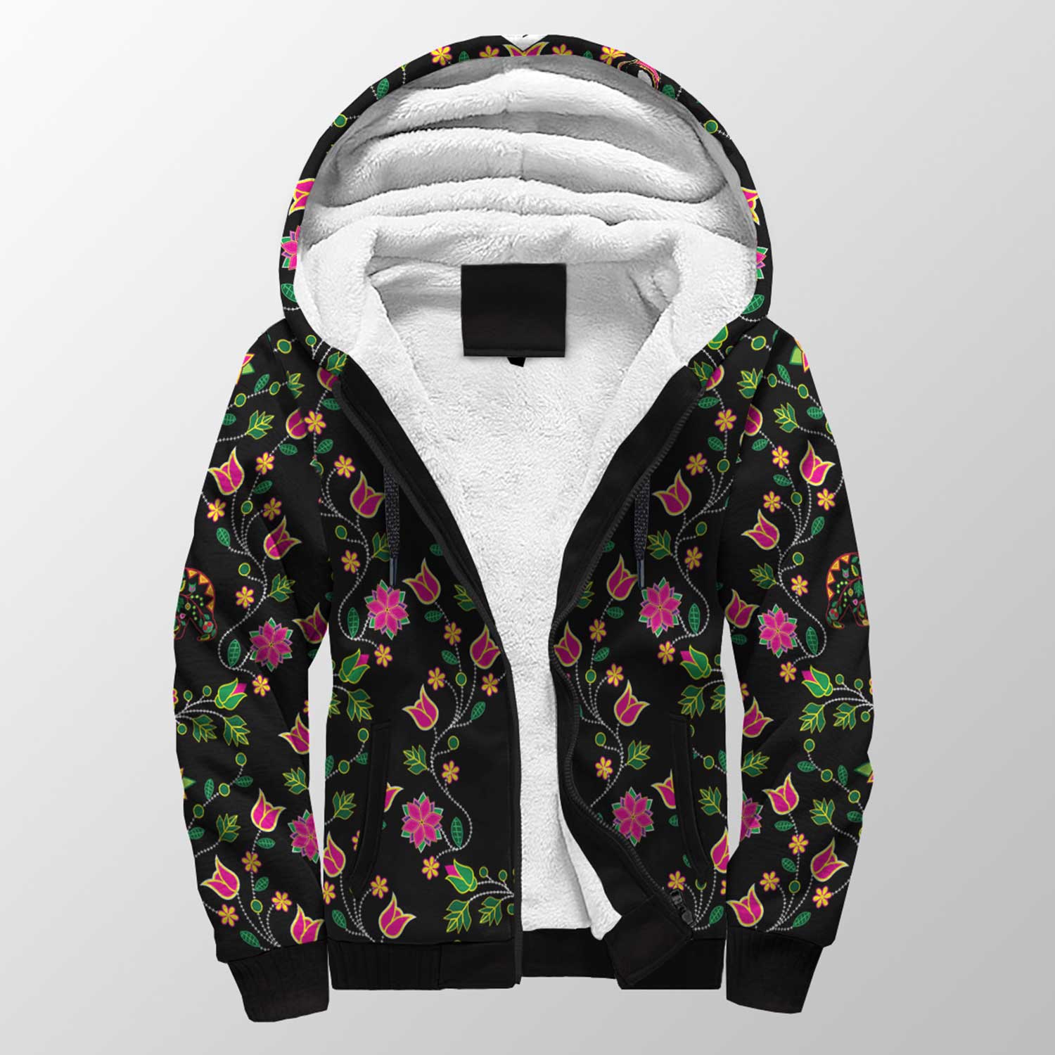 Floral Bear Sherpa Hoodie 49 Dzine