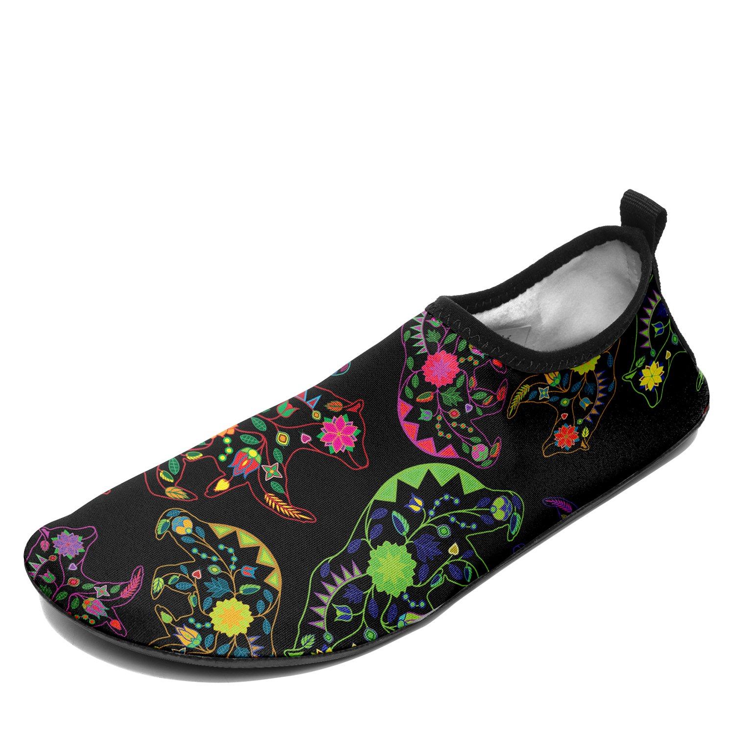 Floral Bear Sockamoccs Kid's Slip On Shoes Herman