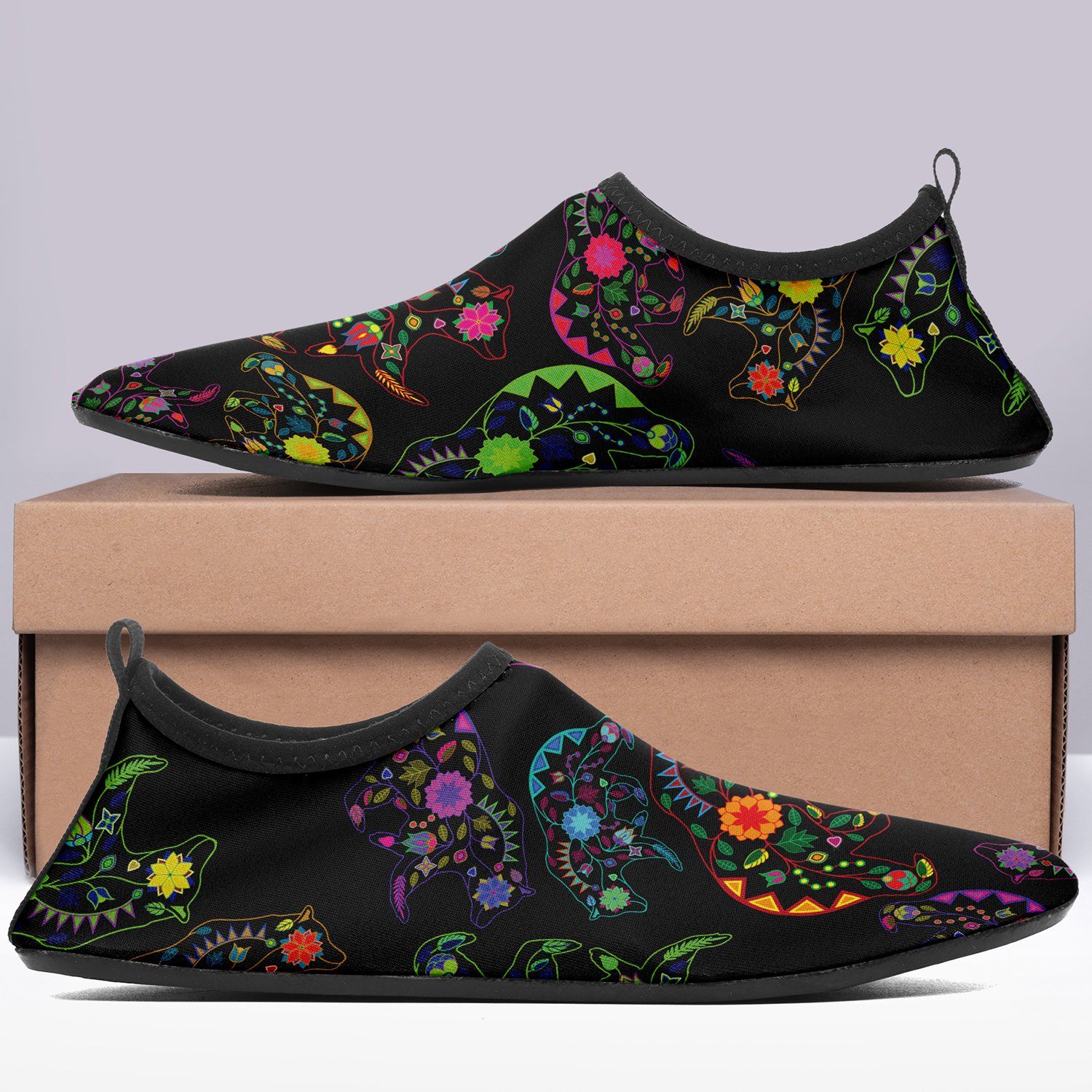 Floral Bear Sockamoccs Slip On Shoes Herman