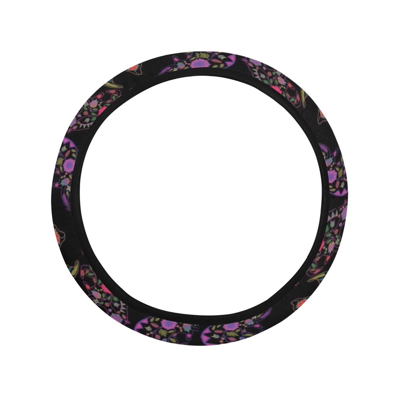 Floral Bear Steering Wheel Cover with Elastic Edge Steering Wheel Cover with Elastic Edge e-joyer