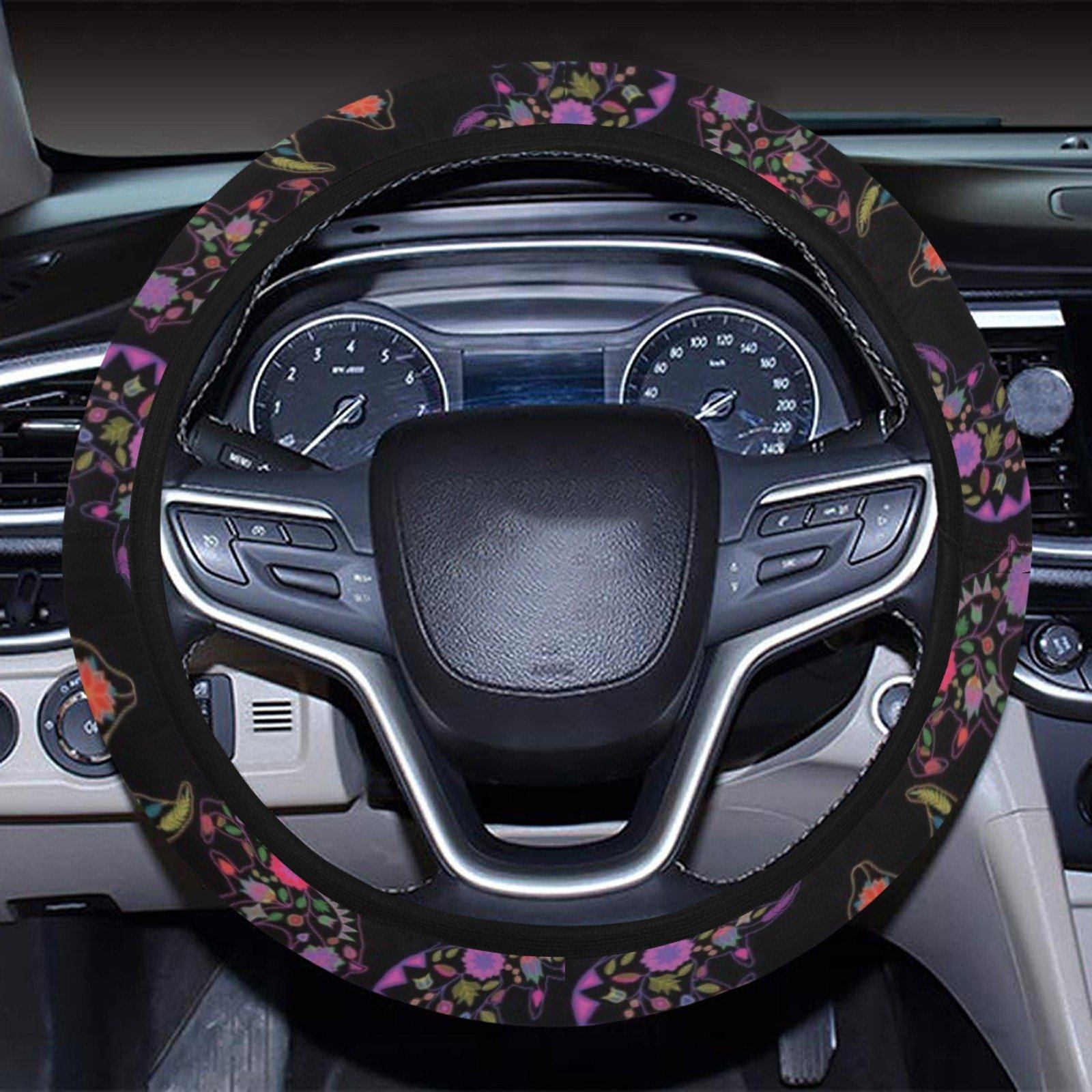 Floral Bear Steering Wheel Cover with Elastic Edge Steering Wheel Cover with Elastic Edge e-joyer