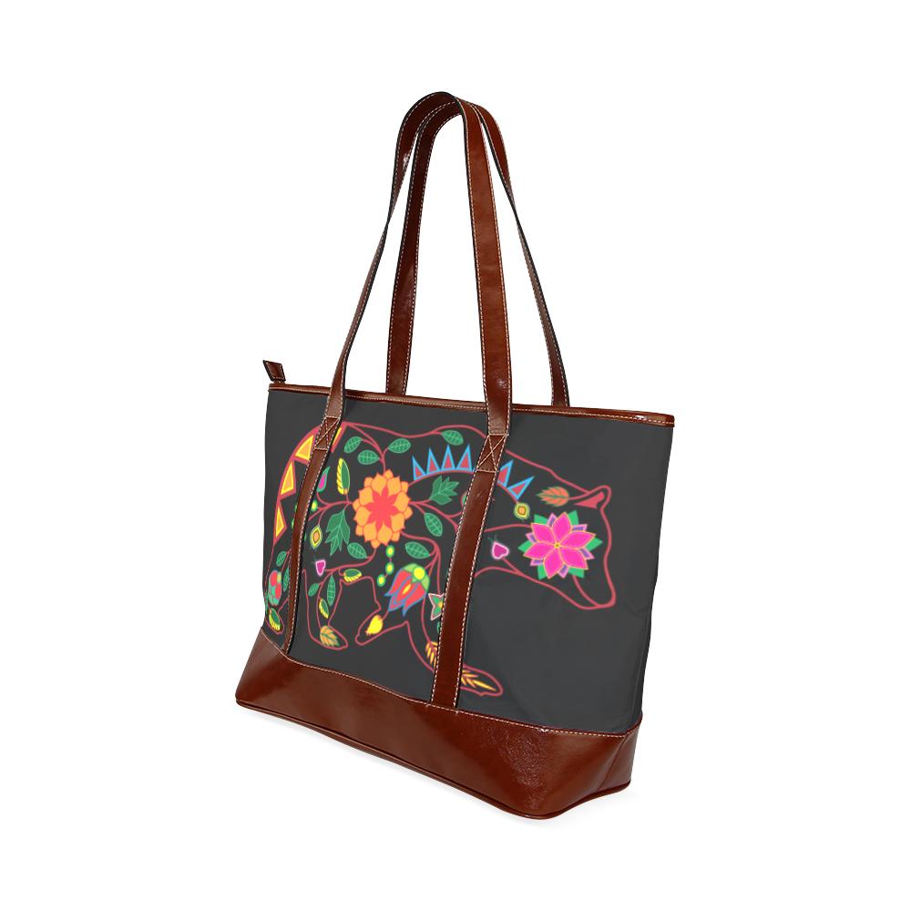 Floral Bear Tote Handbag (Model 1642) Tote Handbags (1642) e-joyer