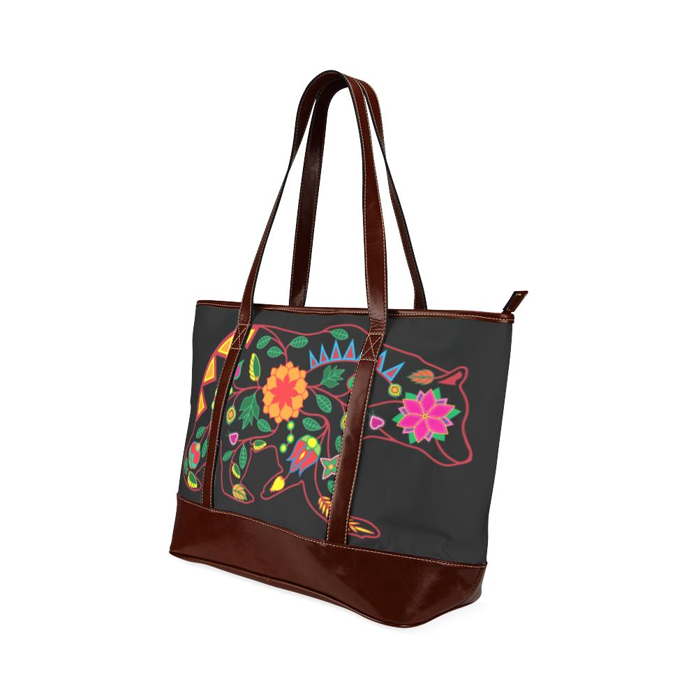 Floral Bear Tote Handbag (Model 1642) Tote Handbags (1642) e-joyer