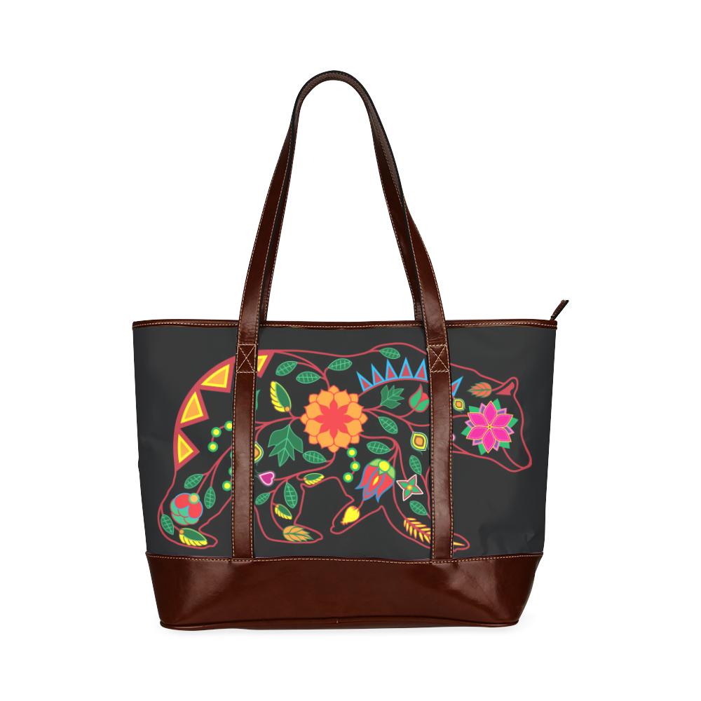 Floral Bear Tote Handbag (Model 1642) Tote Handbags (1642) e-joyer